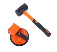 Ventouses de levage de verre avec marteau maillet en caoutchouc pour réparation de joints de carrelage de sol, installation de pare-brise de voiture et applications de déplacement de verre lourd