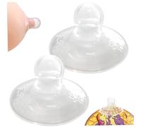 Ventouses de mamelon 2 pièces, correcteur de mamelon transparent en silicone souple, facile à nettoyer pour une utilisation jour et nuit sous pression plate inversée.