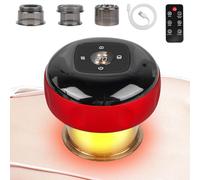 Ventouses électriques infrarouges - 12 vitesses - Appareil de massage intelligent avec télécommande - Rechargeable - Pour le soulagement de la douleur et la désintoxication du corps (rouge)