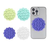 Ventouses en silicone pour tous les modèles de téléphones portables, support de téléphone portable antidérapant pour selfies et vidéos - Blanc/Violet/Bleu/Vert