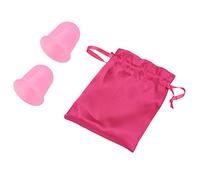 Ventouses en silicone, ventouses pour masseur, 2 pièces/ensemble d'aide au massage du corps sous vide en silicone ventouses de massage anti-cellulite(Rose)