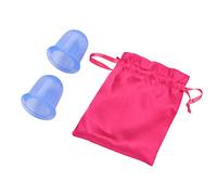 Ventouses en silicone, ventouses pour masseur, 2 pièces/ensemble d'aide au massage du corps sous vide en silicone ventouses de massage anti-cellulite(Bleu)
