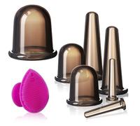 Ventouses Visage Set,Lot de 8 ventouses en silicone, Silicone Massage Cups Soins du Corps Ventouse Anti-cellulite, Ventouses corps, Ventouses visage, Ventouses Eye, Brosse de nettoyage du visage