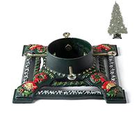 Ventray Support de sapin de Noël avec réservoir d'eau, 34.7x34.7x10.4 cm, Support universel classique et robuste pour troncs d'arbres de Noël artificiels, Étoiles