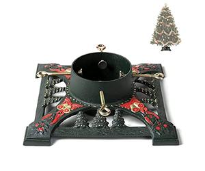 Ventray Support de Sapin de Noël avec réservoir d'eau, 34.7x34.7x10.4 cm, Support Universel Classique et Robuste pour Troncs d'arbres de Noël artificiels, Rouge