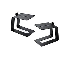 Ventray Supports d'enceintes de Bureau,Support Moniteur Studio pour Petites et Moyennes Enceintes d'ordinateur d'étagère, Table inclinés Anti-Vibrations, Noir-Paire