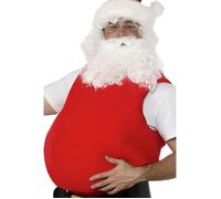 Ventre de père Noël - Capitonnage de costume de Noël effet gros ventre professionnel - Rouge - Adulte