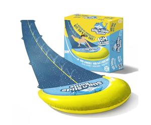 VentriBattle Officiel | Tapis de Glisse Double Piste | Tuyau d'Arrosage Connectable | 10 mètres | Qualité Supérieure | Slip'n Slide | Jeu d'Eau Extérieur | + Épais | + Rigide | + Rapide | 100% Fun