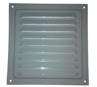 VENTS 125 x 125 mm - Grille d'aération en métal gris - Robuste et durable - Avec moustiquaire