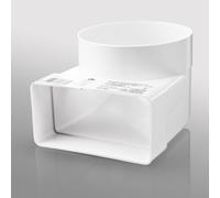 Vents 521 Adaptateur pour canal d'aération Ø 100 mm 110 x 55 mm