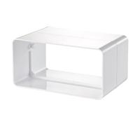 VENTS Raccord de conduit plat 90 x 220 mm en PVC - Canal d'aération plat rectangulaire - Raccord de tuyau en plastique - 90 x 220 mm