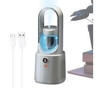 Vents sans lame, ventilateurs portables soufflant de l'air froid - gadgets rechargeables silencieux silencieux avec éclairage ambiant humidificateur pour la maison camping de voyage pour chambre à