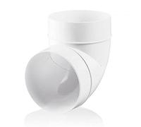 VENTS UK Coude de conduit rond 90° 125 mm - Raccord de tuyau d'aération en plastique pour extracteur d'air et aérations