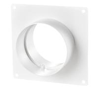 VENTS UK Plaque murale de 100 mm avec robinet - Connecteur de conduit rond blanc pour systèmes de ventilation de 10,2 cm - Plaque de montage en plastique pour ventilateurs d'extraction, tuyaux et
