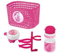 Ventura - Ensemble d'accessoires pour vélo d'enfant - Unisexe - Bébés Horse - Panier - Cloche - Gourde - Rose