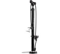 Ventura Unisexe - Pompe à Pied pour Adulte en Acier Noir avec manomètre surélevé avec Double tête de Pompe Universelle, Adaptateur pour Matelas pneumatique et Aiguille