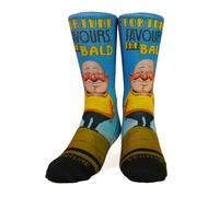 Venture Fortune Favours The Bald Chaussettes ultra douces et décontractées, cadeau amusant parfait pour père, papa, perte de cheveux (M-L), Fortune Favours The Bald, M-L