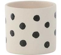 - Cache pot en grès Sane 11x10 cm blanc et noir