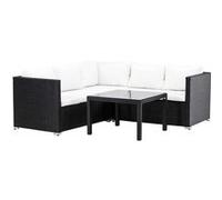 Venture Home - Canapé d'angle de jardin en résine tressée Kuba Noir G