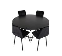 Venture Home Copenhagen & Windu Table à Manger avec Chaises, Noir, 140 x 74 x 71,5 cm