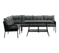 Venture Home - Ensemble canapé d'angle et table basse de jardin Berlin Noir G