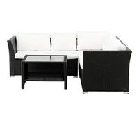Salon d'Angle de Jardin "Haiti" 194cm Noir & Blanc