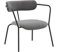 Fauteuil Design Velours Côtelé "Duffy" 69cm Gris