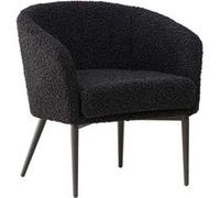 Venture Home - Fauteuil en tissus teddy Fluffy Noir G