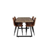 Venture Home Inca & Polar Table à Manger avec Chaises, Marron/Naturel, 160 x 85 x 75,5 cm