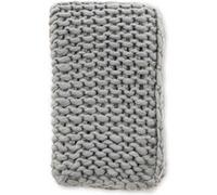 - Jeté de canapé grosse maille en polyester Kate 170 x 130 cm Gris