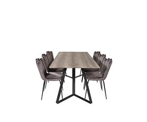 Venture Home LLmhamn & Marina Table à Manger avec Chaises, Naturel/Gris, 180 x 90 x 75 cm