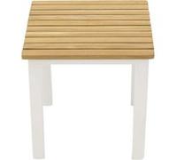 Venture Home - Petite table d'appoint extérieure carré en alu et teck Mexico Blanc Blanc G