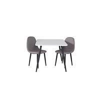 Venture Home Polar Table à Manger avec Chaises, Blanc/Gris, 80 x 60 x 51 cm