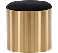 - Pouf avec coussin en velours noir et cuivré Puff 45 cm