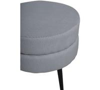 Pouf Design en Velours Côtelé "Pot" 40cm Gris