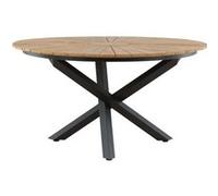 Table de Jardin Ronde "Mexico" 140cm Naturel & Noir