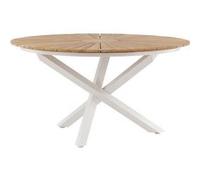 Table de Jardin Ronde "Mexico" 140cm Naturel & Blanc