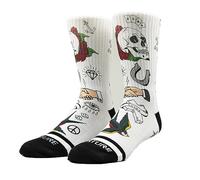 Venture Tattoo Studio Chaussettes douces athlétiques côtelées en tissu éponge soutien de la voûte plantaire/talon et orteils renforcés, blanc, S-M