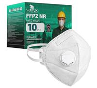 VENTUX SAFETY EQUIPMENT 10 pièces Masques FFP2 NR avec Valve, Conformes EN 149:2001+A1:2009, Emballés Individuellement, Haute Protection et Confort, Élastiques Auriculaires - Blanc