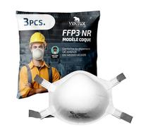 VENTUX SAFETY EQUIPMENT Masque FFP3 NR Type Coque - Protection Respiratoire Professionnelle EPI - Lot de 3 || Conforme EN 149:2001+A1:2009 | EPI UE 2016/425
