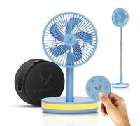 VENTY Ventilateur Portable Rechargeable - Ventilateur Pliable avec étui Transport et Port Usb - 4 Vitesses, Compact et Réglable pour Table, Camping, Bureau - Avec et Télécommande - Portable Fan