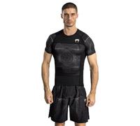 Venum Rashguard à Manches Courtes pour Homme, Noir foncé/Sable du désert, L