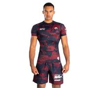 Venum UFC Zenith pour Homme Bleu Marine/Bordeaux/Argent Authentic Fight Week Performance à Manches Courtes Rashguard - M