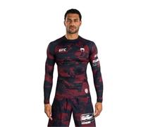 Venum UFC Zenith pour Homme Bleu Marine/Bordeaux/Argent Authentic Fight Week Performance à Manches Longues Rashguard - S