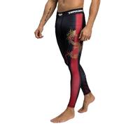 Venum X Tekken 8-Marshall Law Spats Pantalon de Compression, Noir/Rouge/doré, S Homme