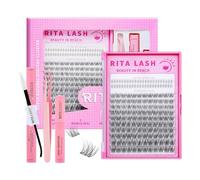Venus Kit de grappes de cils + extensions de cils inférieurs avec colle à cils, dissolvant de colle à cils, pince à épiler (Venus)