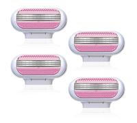 Venus Lot de 4 lames de rechange pour rasoir Snap - Têtes à 3 couches pour un rasage amélioré (rose)