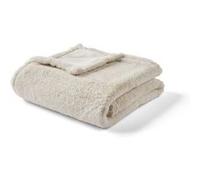Venus - plaid - 100x140 cm - en fausse fourrure et velours - Beige Beige G