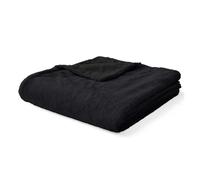 Venus - plaid - 200x140 cm - en fausse fourrure et velours - Noir Noir G