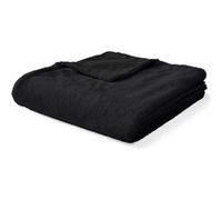 Venus - plaid - 200x140 cm - en fausse fourrure et velours - Noir Noir G
